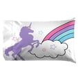 thumbnail image 4 of Afro Unicorn Unique, Divine, Magical 4 Piece White Queen Sheet Set, 100% Microfiber, 4 of 5