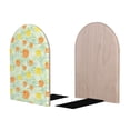 thumbnail image 2 of Lsque Tree Palms Lemon Printed Wood Bookends,Non-Skid Bookend for Shelves,Heavy Duty Support Bookends,Non-Slip Foam Pads for Office, Home, and Library,1 Pair, 2 of 8