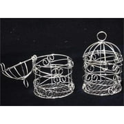 Small Wire Bird Cage Favor (10 PIECES) (SILVER)