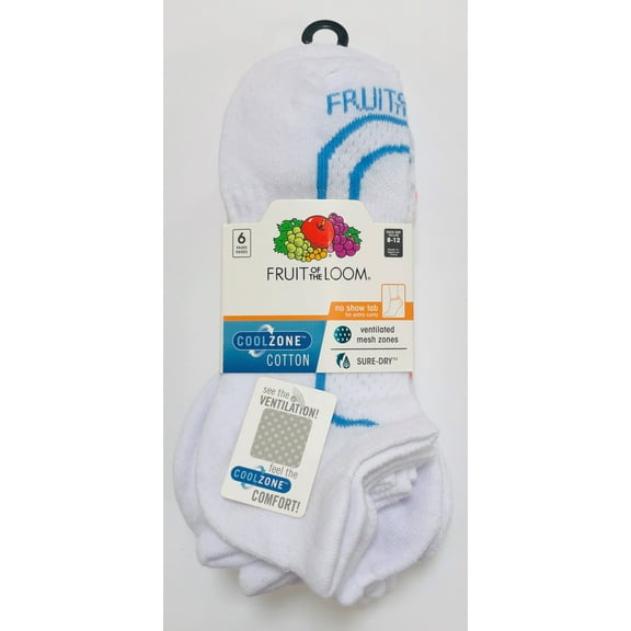 Fruit Of The Loom No Show Tab Comfort Socks, 6 Pairs