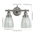 thumbnail image 4 of Safavieh Layton Two Light Bathroom Sconce, Brush Nickel/Clear, 4 of 4