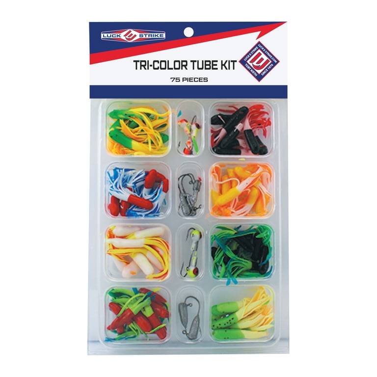 colored tubing for fishing lures Tubby Tube 14 Musky, Pike & Bass Tube Lure yellow/white/orange Luck E Strike Tri-Color Tube