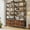 Brown, variant on 7-Tier Bookcase / Bookshelf with 8 Fabric Drawers, with Baffles Display Shelves, Industrial Large Book Shelf for Living Room Home Office, Black