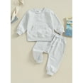 thumbnail image 2 of GXFC Baby Boys Fall Outfits Set Clothes 3M 1T 2T 3T Toddler Boys Long Sleeve Sweatshirt and Drawstring Sweatpants 2 Piece Casual Autumn Clothing for Kids Boys, 2 of 8