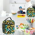 thumbnail image 5 of Leopard Print Yellow Blue Lunch Box - Insulated Lunch Bags for MenWomenWomenMen Detachable Handle Lunchbox Meal Tote Bag, 5 of 7