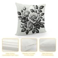 thumbnail image 4 of GOSMITH  Throw Pillow Cover Black and White with Floral Bouquet of Roses Daisy Blue Wild Flowers in Vintage Style Watercolor Decorative Pillow Case Home Decor Square Pillowcase White, 4 of 5