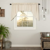 VHC Brands Simple Life Flax Natural Country Farmhouse Window Curtain Swag Set of 2 36x36x16