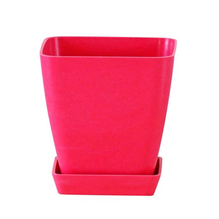COOLL Nordic Style Square Flowerpot Solid Color Plant Container with Tray Office Decor