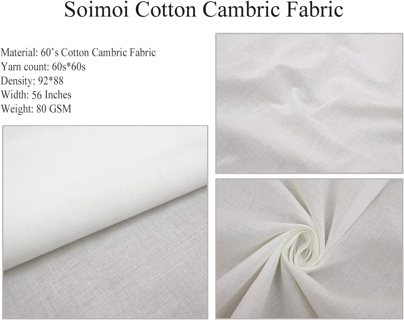 Soimoi Blue Cotton Cambric Fabric Merry Christmas Text Print Fabric by the Yard 56 Inch Wide