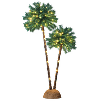 Palm Christmas Tree Pre-Lit 6ft & 5ft Artificial with LED Lights, for Indoor Party Home Office Holiday Decor, Xmas Tree