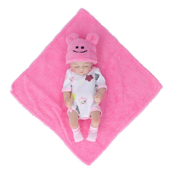 Muñeca bebé emulacional ayuda a los nuevos padres muñeca bebé recién nacida lavable de 10 pulgadas silicona con manta para Navidad
