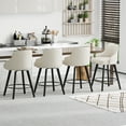 thumbnail image 3 of Ktaxon Swivel Bar Stools Set of 2, 35" Counter Height Adjustable Fabric Bar Stools for Kitchen Island, Modern Beige, 3 of 7