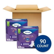 TENA Sensitive Care Extra Coverage Overnight Incontinence Pads, Postpartum, 90 Count