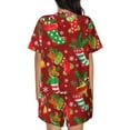 thumbnail image 3 of Naloa X-mas and New Year Women's Short-Sleeved Pajama Set, Loungewear, Summer pajamas, Breathable Cozy - Small, 3 of 9
