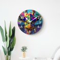 thumbnail image 4 of 14 Inch Wall Clock Battery Operated Silent Clock Decorative for Office, Kitchen, Outdoor, Living Room，Bright Watercolor Giraffe with Floral Gorgeous, 4 of 4
