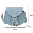 thumbnail image 2 of Girls Leather Cross-Body Bag With Tassel Little Girls Purse-Blue, 2 of 5