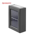 thumbnail image 1 of Aplique de pared LED Lámpara de noche de energía solar IP65 Luz de jardín al aire libre impermeable, luz cálida 2pcs Sweethay HA006237-02B, 1 of 7
