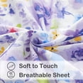 thumbnail image 5 of Viviland Floral Full Sheets, Soft Breathable Microfiber Vintage Printed Bed Sheet Set, Deep Pocket Non-Slip Fitted Included, Purple Flower Pattern, 5 of 10