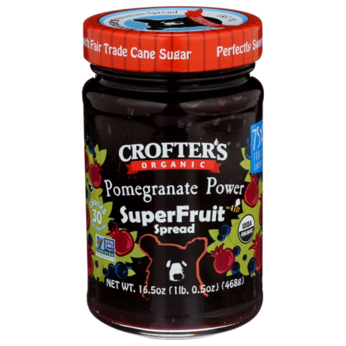 (Pack of 6) Crofters - Organic Pomegranate Power Superfruit Spread, 16.5 Oz