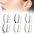 thumbnail image 6 of Fashion Earrings 2024 New Bling Ear Cuffs 7 Crystals Four Seven Star Zircon Jewelry French Ear Clip, 6 of 16