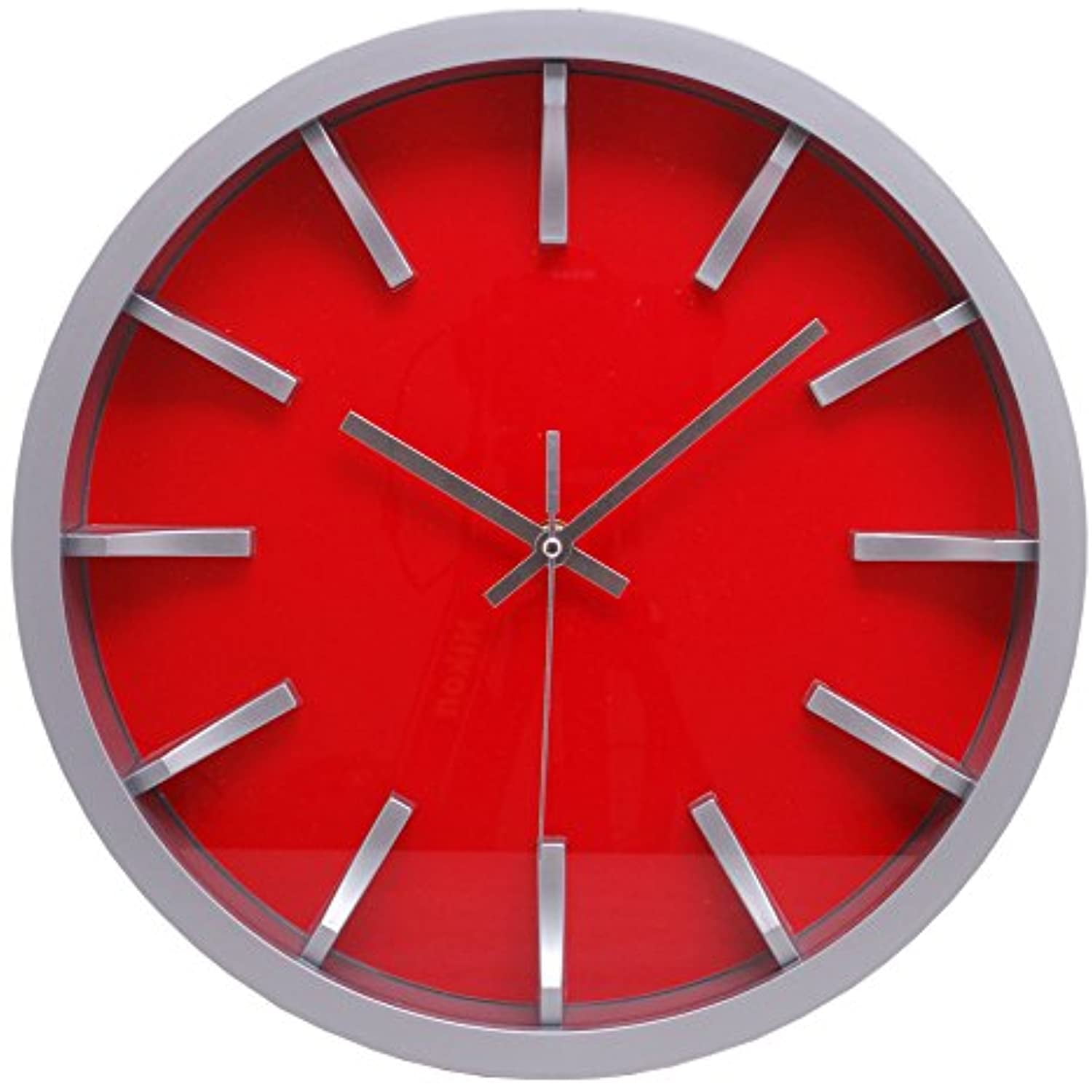 Modern Watch Design 12" Wall Clock with 3D Dial and Silver Profile