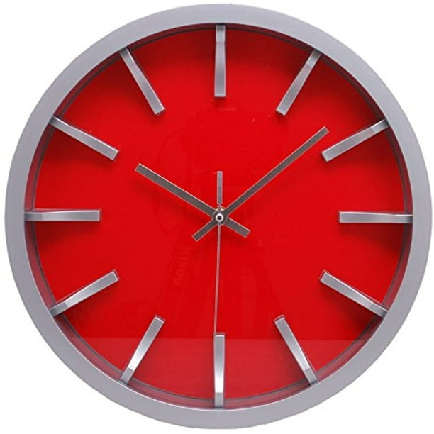 Modern Watch Design 12" Wall Clock with 3D Dial and Silver Profile