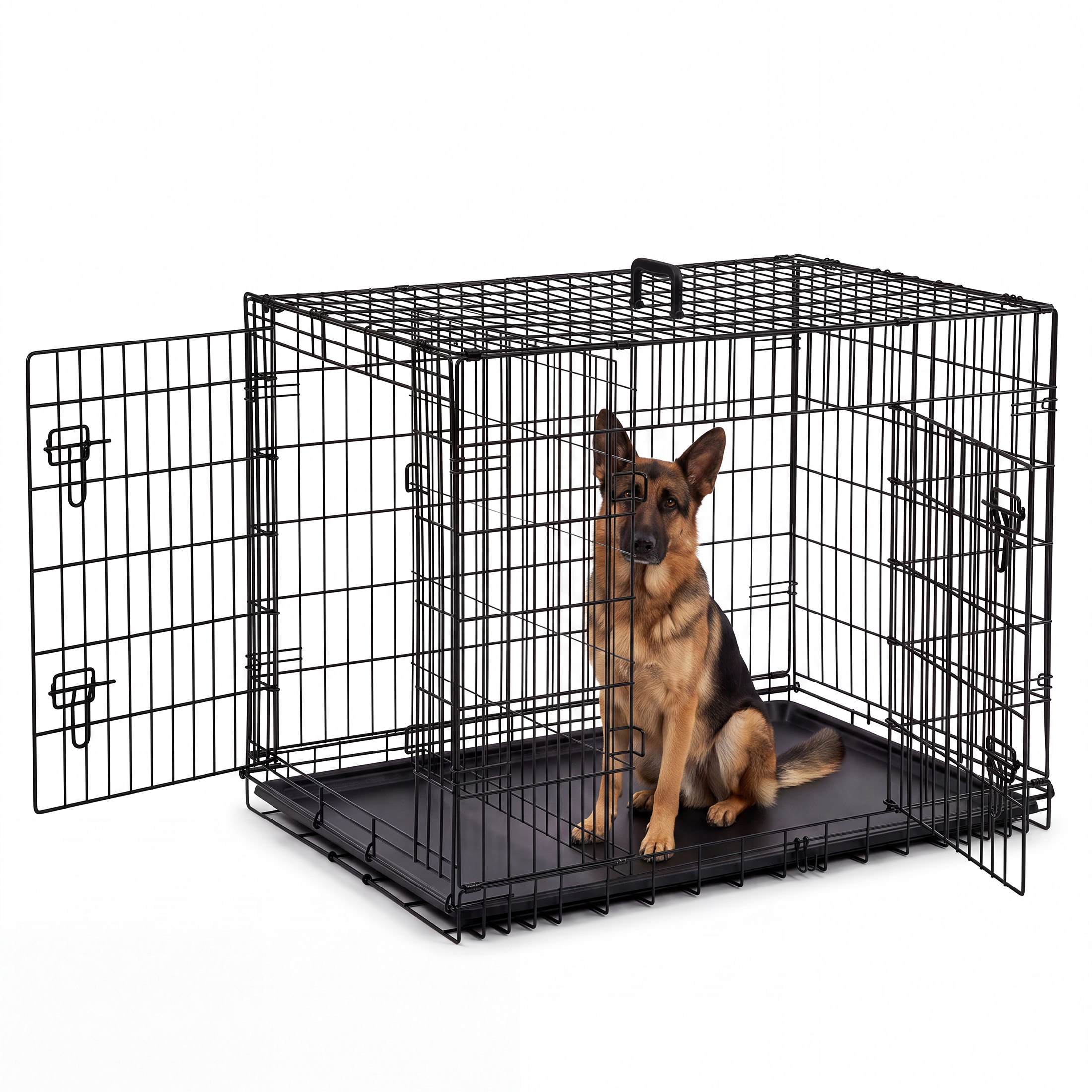 EDX 48 Inch Double Door Dog Crate with Divider photo 1