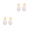 thumbnail image 1 of Guardurnaity Pendientes de gota Patrón largo Acrílico Geométrico Pendiente Señora Decoraciones diario Hexágono Gancho para la oreja Casa Fiesta Blanco 2Conjunto, 1 of 6