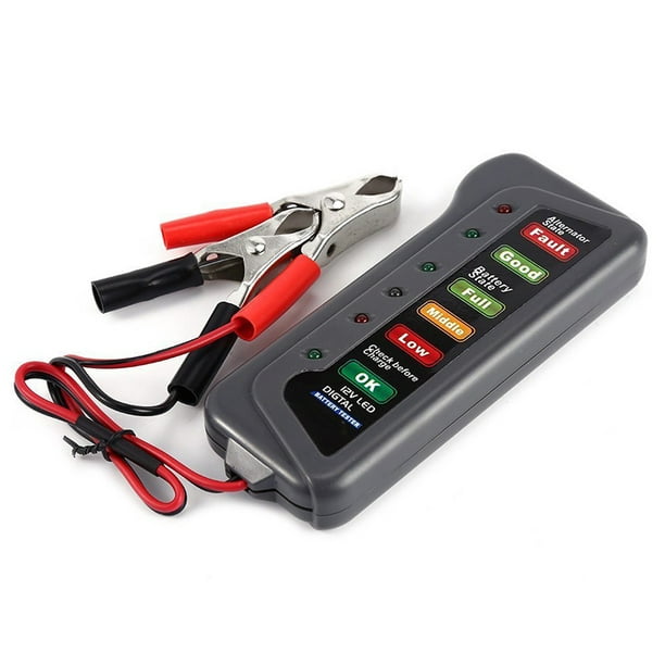IKemiter 12V 6 LED Testeur de batterie de voiture et d'alternateur Outil de  test de charge d'alternateur 