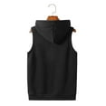 thumbnail image 4 of Sleeveless Hoodies for Men Solid Color Vest Sweatshirt Drawstring Hooded Pullovers Kangaroo Pocket Tank Casual Loose Jumpers Sports Gym Street Vest Tops, 4 of 4