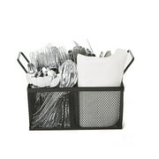 Mind Reader 4 Section Mesh Cutlery, Silverware, Flatware Caddy Holder, Black