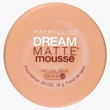 Maybelline Dream Matte Mousse Foundation, Natural Beige [2.5], 0.64 oz