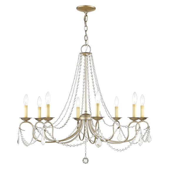 Livex Lighting Pennington Chandelier in Hand Painted Antique Silver Leaf