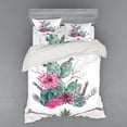 thumbnail image 2 of Ambesonne Cactus Bedding Set 3 Pcs, Exotic Bouquet Vintage, Twin, Green Pink Brown, 2 of 3