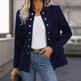 thumbnail image 3 of MORTTIC Women's Double-Breasted Blazer Jacket Elegant Long Sleeve Office Coat with Flap Pockets, Spring/Fall Workwear, 3 of 6