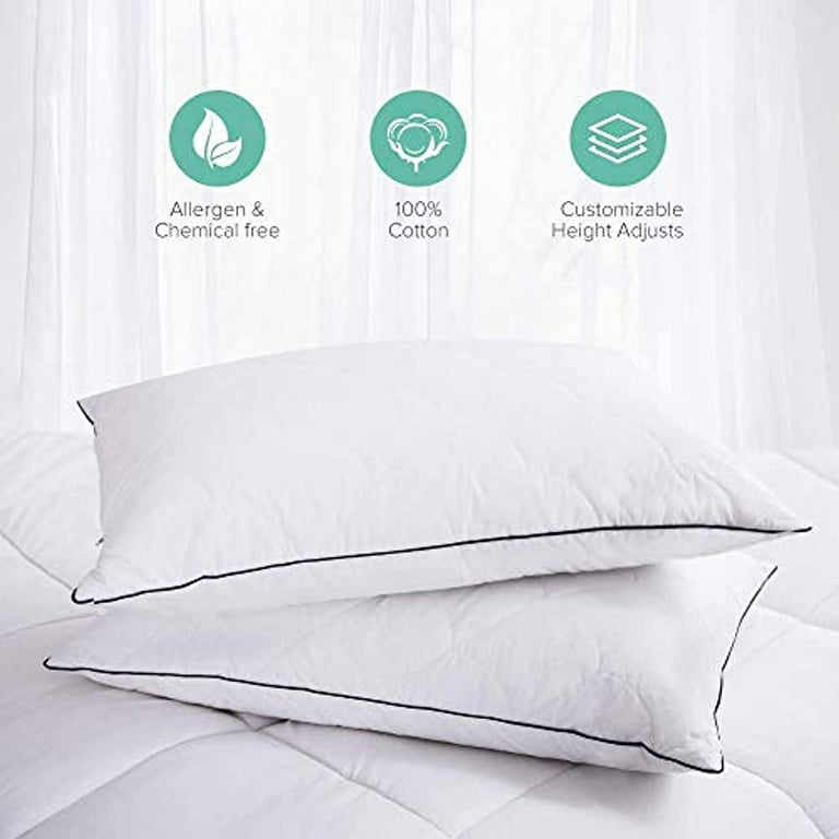 Sable Pillows for Sleeping, 2 Pack Hotel Collection Bed Pillow with FDA  Registered Luxury Down Alternative, Adjustable Soft Relief for Neck Pain,  Good for Side and Back Sleeper, Queen Size, 30×20 inch 