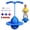 Blue, variant on Bouncing Ball with Handle & Pump, Balance Jumping Ball Pogo Hopper with Anti-Slip Deck for Indoor Outdoor Fun & Fitness
