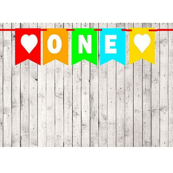 Baby First (1st) Birthday Rainbow Party Theme Picture Backdrop/HIgh Chair/Wall Decoration Banner