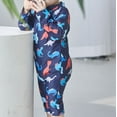 thumbnail image 3 of Mercatoo Baby Boy Girl One 𝐏iece Swimsuit Dinosaur Print Long Sleeve Quick Drying Bathing Suit Zip Up Rash Guard Swimwear, 3 of 4
