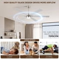 thumbnail image 3 of 66 inch Modern Black Industrial Large Airflow Ceiling Fan with Light and Smart APP Remote Control, 3 of 7