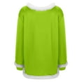 thumbnail image 5 of KHONTS Christmas T Shirts for Women Xmas V Neck Trim Tees Casual Loose Sweatshirts Long Sleeve Pullover Tops Light Green L, 5 of 9