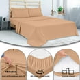 thumbnail image 6 of ROYALE LINENS 300 Thread Count 100% Long Staple Combed Cotton Sheet Set - 4 Piece Queen Bed Sheets - 1 Fitted, 1 Flat & 2 Pillow Cases - Soft Cool & Crisp Sheet Set (Queen, Sand), 6 of 10