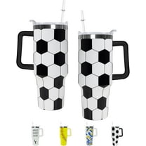 40 oz Boy Soccer Water Bottle Gifts Tumbler with Handle Straw Lid 40oz Soccer Lover Gift Double Stainless Steel Insulated Soccer Cup Travel Coffee Mug Soccer Water Bottles for Boys