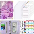 thumbnail image 1 of A6 Marbled Pu Leather Notebook Binder Budget Planner Expense Budget Book Cash Money Envelope Organizer System With Zipper PocketA6 He Qiyong unisex, 1 of 2