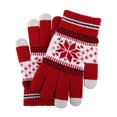 thumbnail image 1 of 1 Pair Cycling Gloves Three Fingers Touch Screen Sensitive Polyester Snowflake Pattern Gloves for Winter, 1 of 10