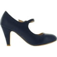 thumbnail image 2 of CHASE & CHLOE KIMMY-21 Women's Round Toe Pierced Mid Heel Mary Jane Style Dress Pumps, Blue, 5.5, 2 of 4