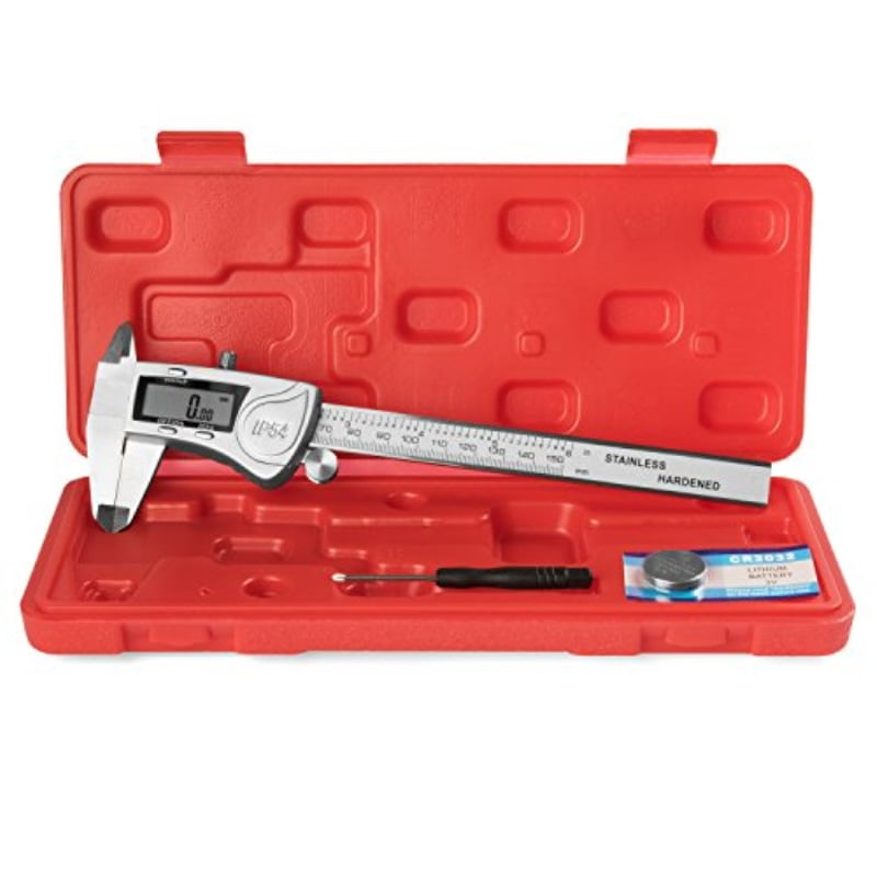EAGems Digital Caliper, Rugged Stainless Steel IP54 Water Resistant Electronic Measuring Tool