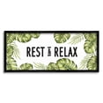 thumbnail image 2 of Stupell Industries Rest & Relax Tropical Monstera Plants Leaves Typography Framed Wall Art, 24 x 10, Design by Daphne Polselli, 2 of 5