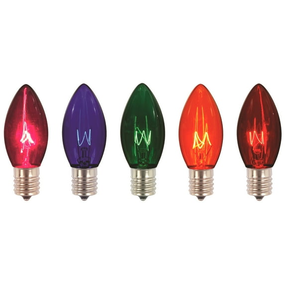 Vickerman C9 Multi-Colored Twinkle Transparent Replacement Bulb