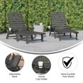 thumbnail image 4 of Merrick Lane Gaylord Set of 2 Adjustable Adirondack Loungers with Cup Holders- All-Weather Indoor/Outdoor HDPE Lounge Chairs in Gray, 4 of 12